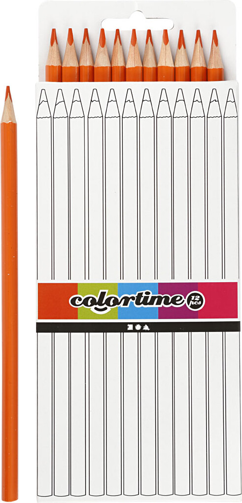 Colortime Farveblyanter - L 17 Cm - Mine 3 Mm - Orange - 12 Stk.