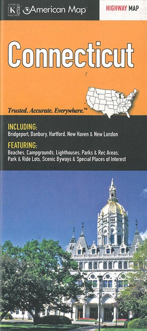 Connecticut Highway Map, American Map - Kappamap - English Book