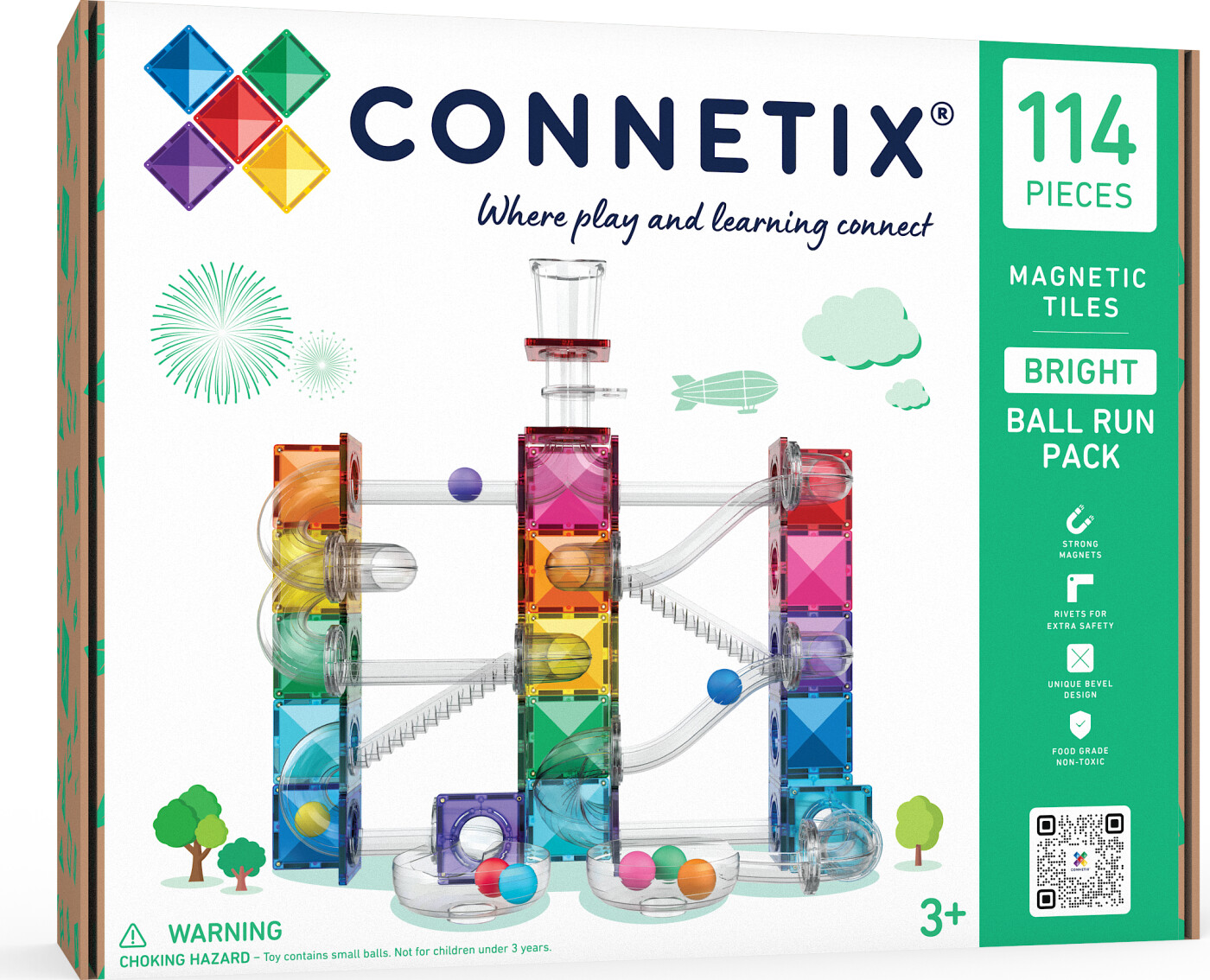 Connetix - Ball Run Bright Pack 114 Pc (ct-b-00114-br)
