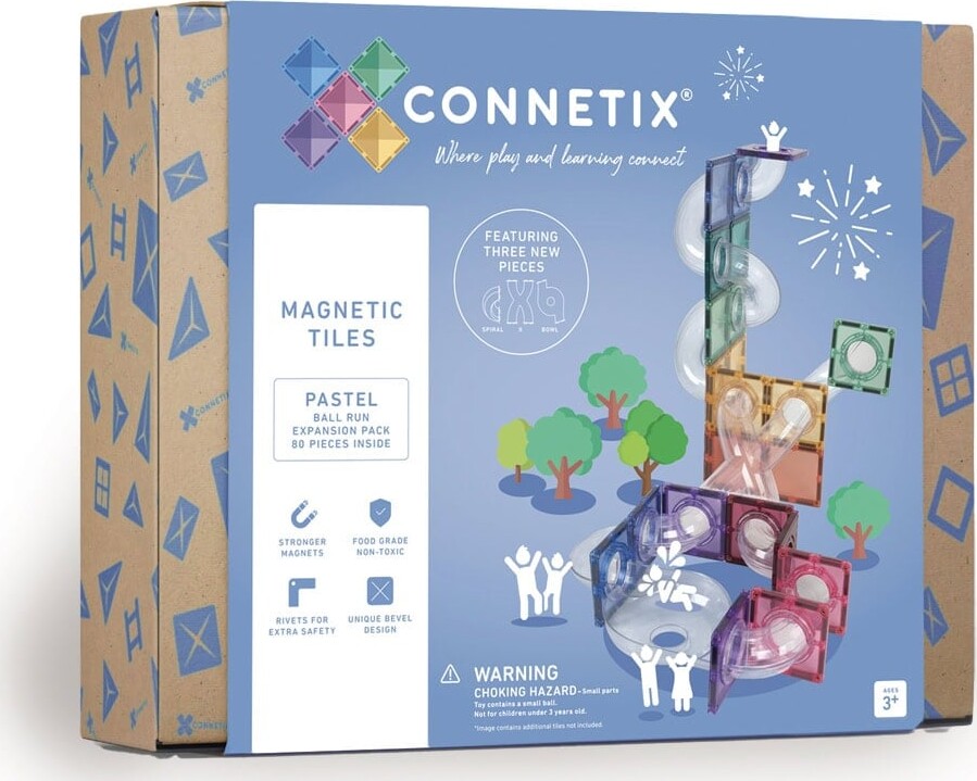 Connetix - Ball Run Expansion Pack - Pastel - 80 Dele - (ct-p-00080-br)