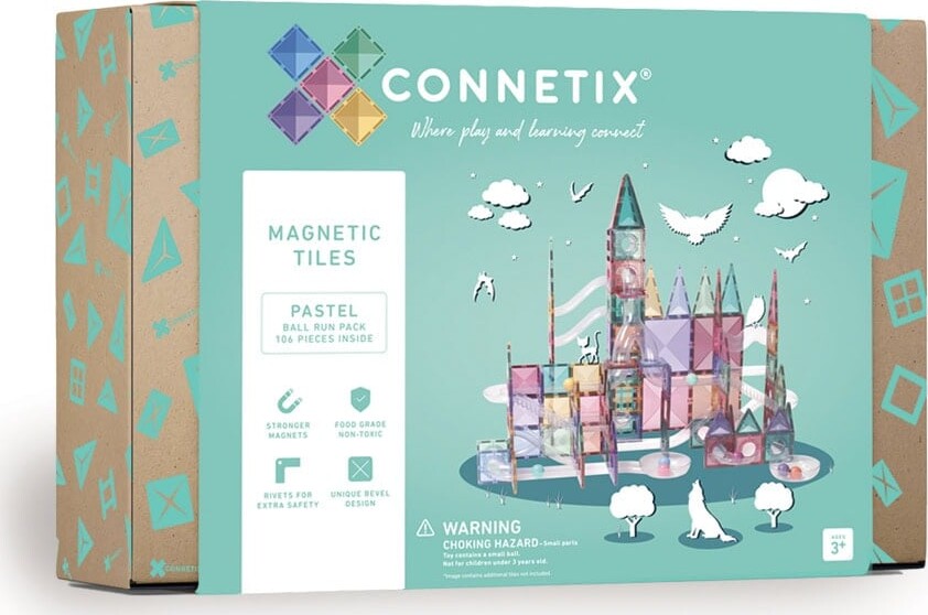 Connetix - Ball Run Pack - Magnetsæt 106 Dele - Pastel (ct-p-00106-br)