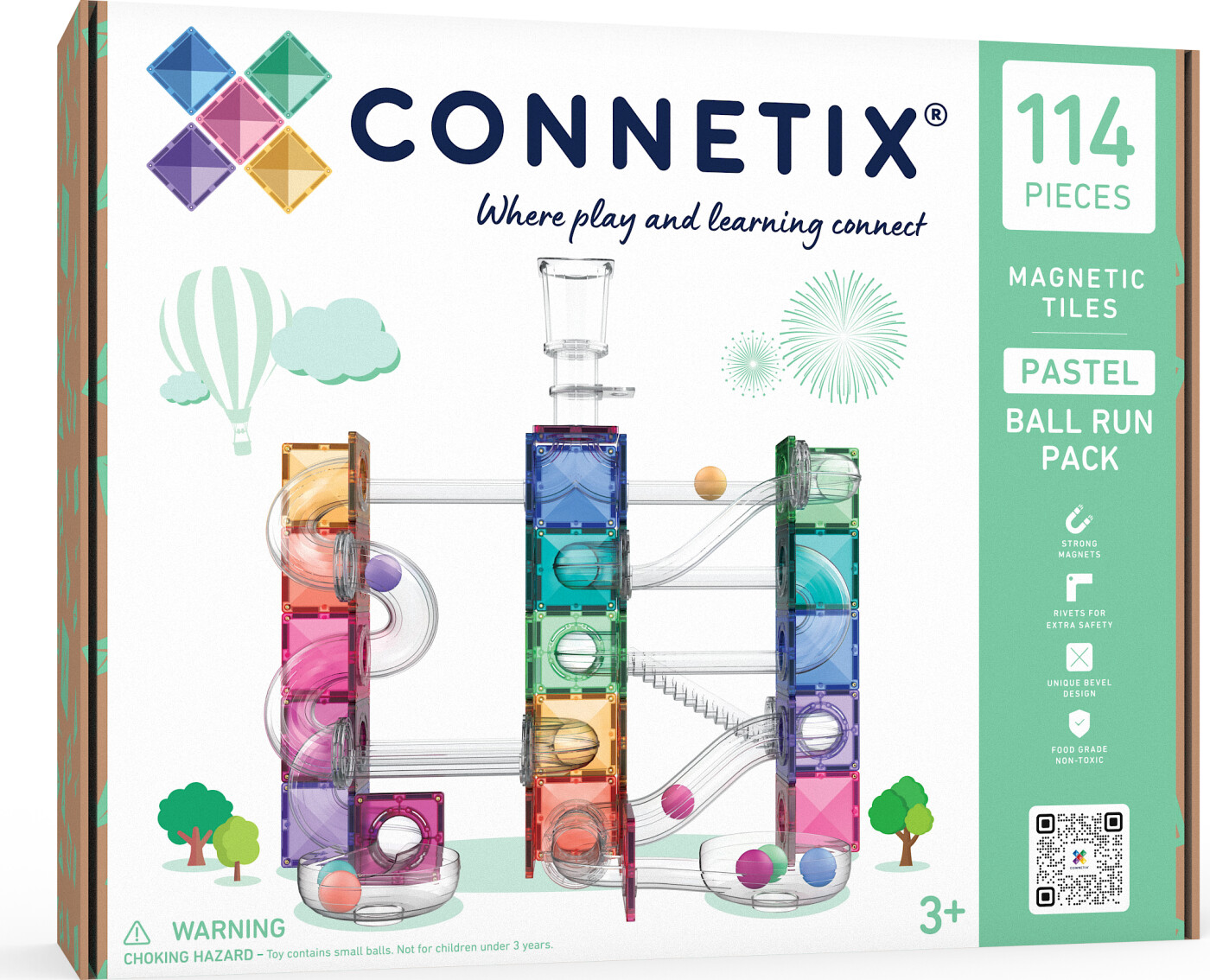 Connetix - Ball Run Pastel Pack 114 Pc (ct-p-00114-br)