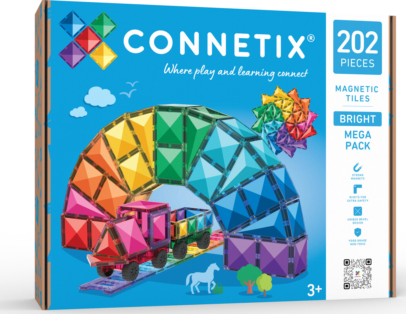 Connetix - Bright Mega Pack 202 Pc (ct-b-00202-me)