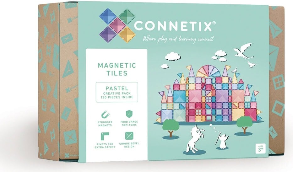 Connetix - Creative Pack - Magnetsæt 120 Dele - Pastel (ct-p-00120-cr)