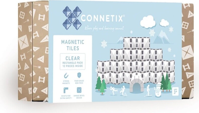 Connetix - Rectangle Pack - 12 Dele - Clear (ct-c-00012-re)