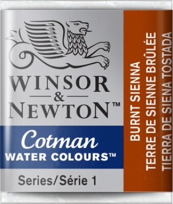 Winsor & Newton - Cotman Water Colours - 1/2 Pan Burnt Sienna 074