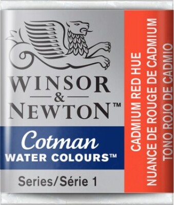 Billede af Winsor & Newton - Cotman Watercolour - 1/2 Pan - Cadmium Rød