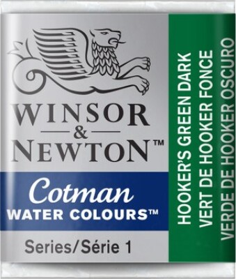 Winsor & Newton - Cotman Watercolour - 1/2 Pan - Hookers Grøn Mørk