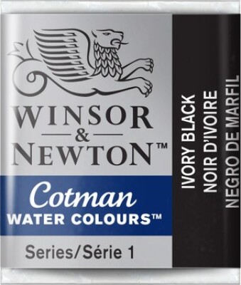 Winsor & Newton - Cotman Watercolour - 1/2 Pan - Elfenben Sort