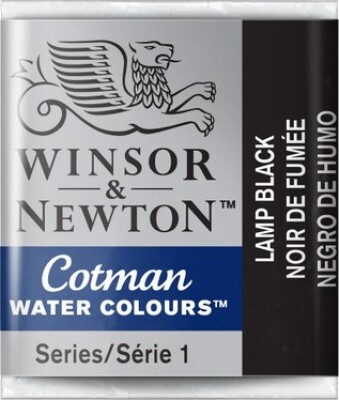 Winsor & Newton - Cotman Watercolour - 1/2 Pan - Lampe Sort