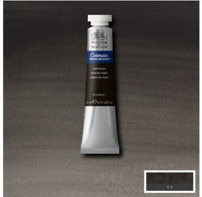 Winsor & Newton - Akvarelfarve - Cotman - Lamp Black 21 Ml