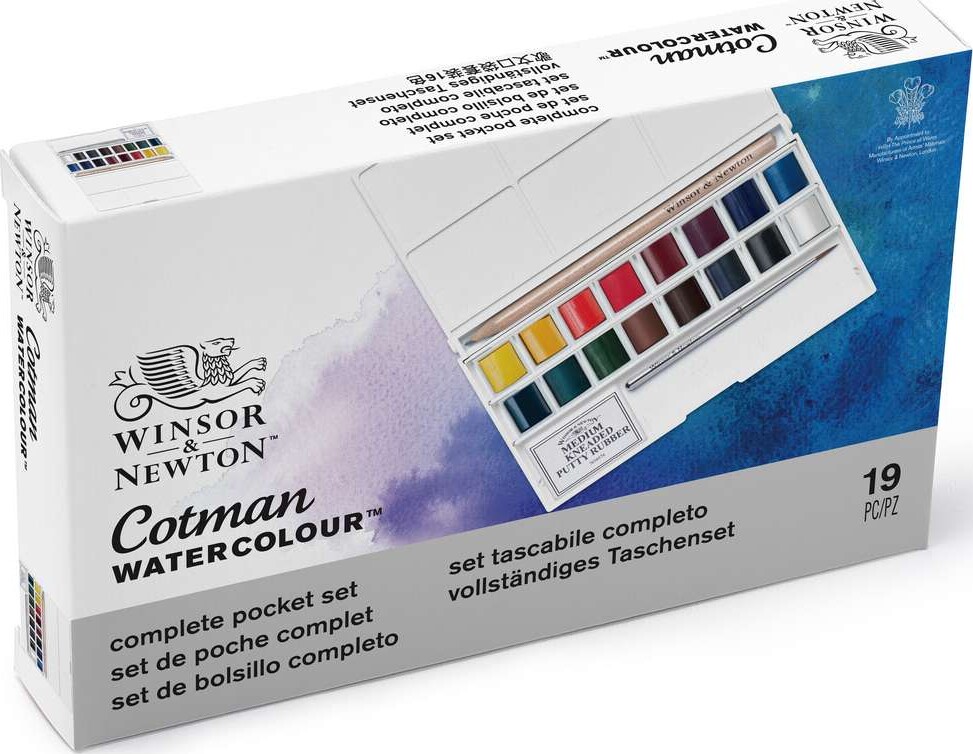 Winsor & Newton - Akvarelfarve Sæt Med 16 Farver - Complete Pocket