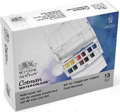 Winsor & Newton - Akvarelfarve Sæt Med 12 Farver - Field Travel