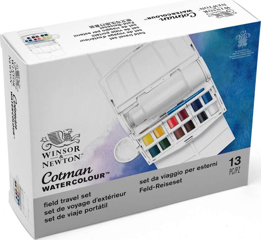 Winsor & Newton - Akvarelfarve Sæt Med 12 Farver - Field Travel