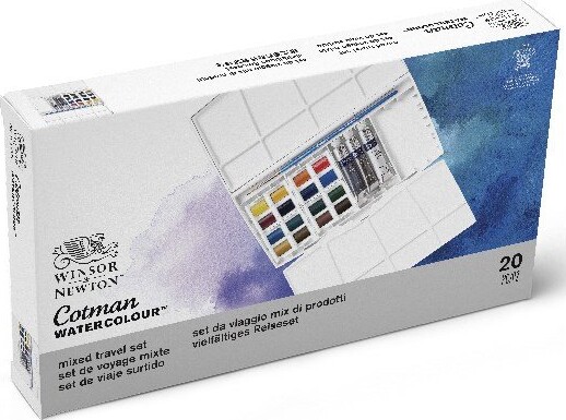 Winsor & Newton - Akvarelfarve Sæt Med 20 Dele - Mixed Travel