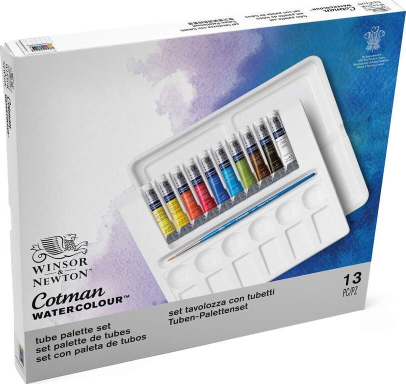 Winsor & Newton - Akvarelfarve Sæt - Tube Palette - 13 Dele