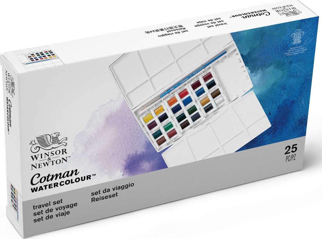 Winsor & Newton - Akvarelfarve Sæt Med 25 Dele - Travel