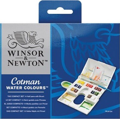 Se Winsor & Newton - Akvarelfarve Sæt - The Compact Set - 14 Farver hos Gucca.dk