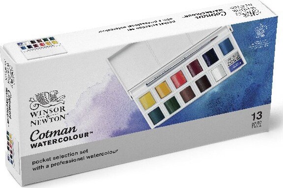 Winsor & Newton - Akvarelfarve Sæt - Pocket Selection - 13 Dele