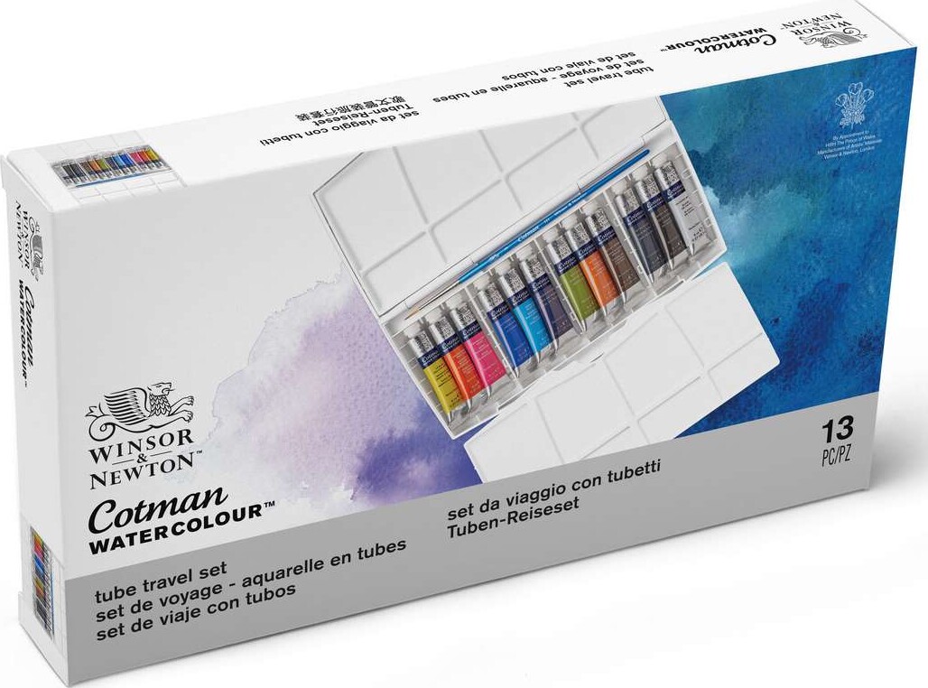 Winsor & Newton - Akvarelfarve Sæt Med 13 Dele - Tube Travel