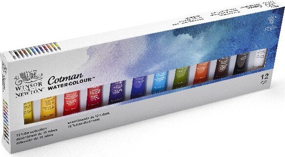 Winsor & Newton - Akvarelfarve Sæt - Tube Collection - 12 Farver