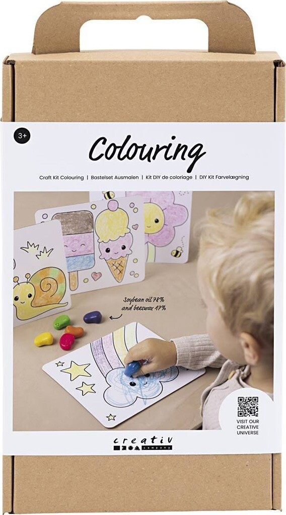 Billede af Tegninger Til Farvelægning - Sæt Til Børn - Inkl. Farvekridt