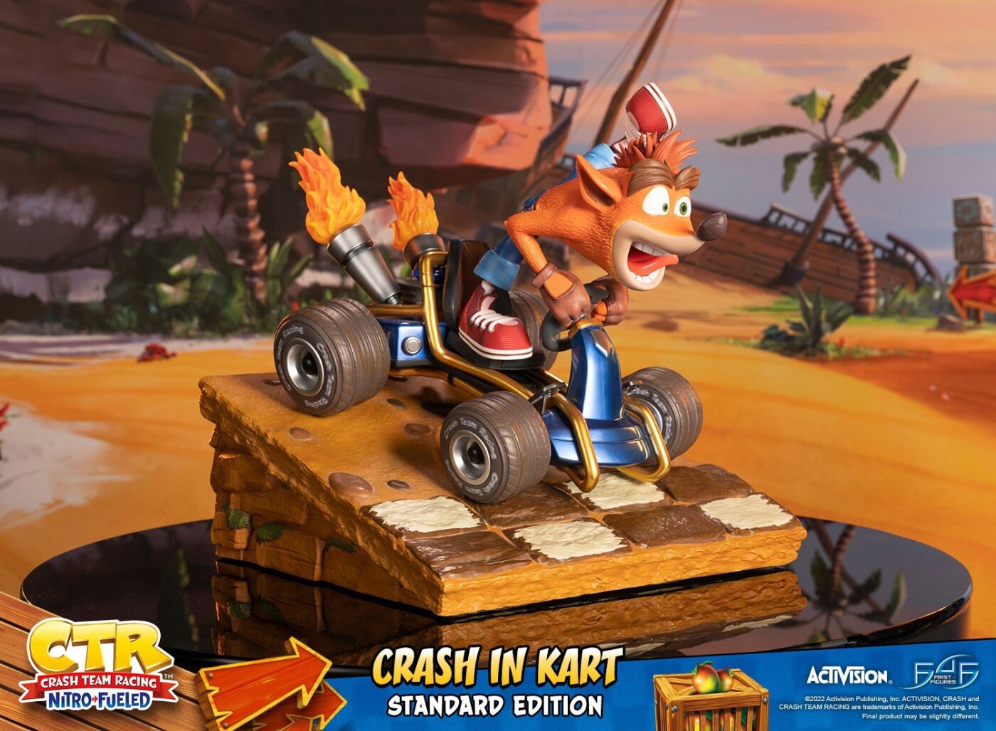 Crash Team Racing Nitro-fueled - Crash In Kart - Crash Bandicoot - Resin Figur - 29 Cm