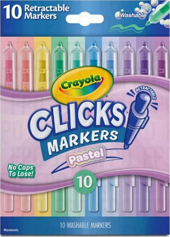 Crayola Clicks Retractable Markers 10 Pcs - Pastel