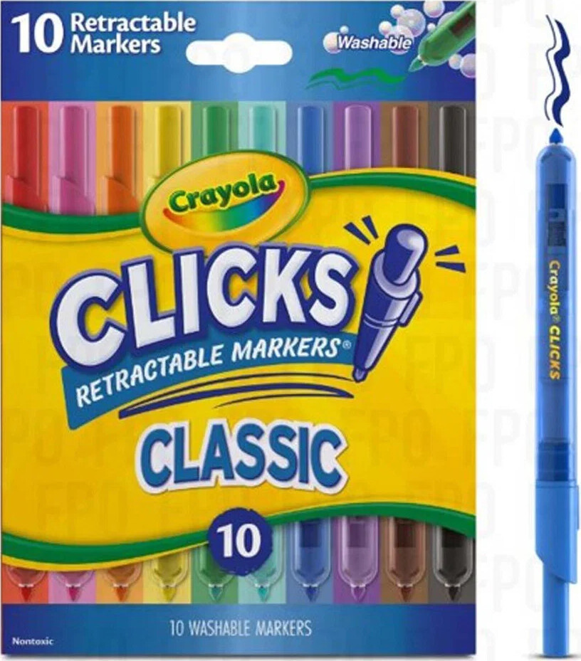 Crayola - Clicks Utrækbare Markører 10pcs