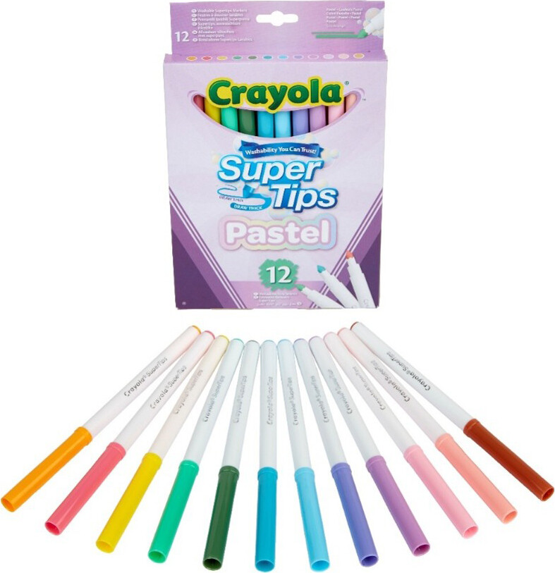 Crayola - Supertips Pastel Vask Tuscher 12 Stk