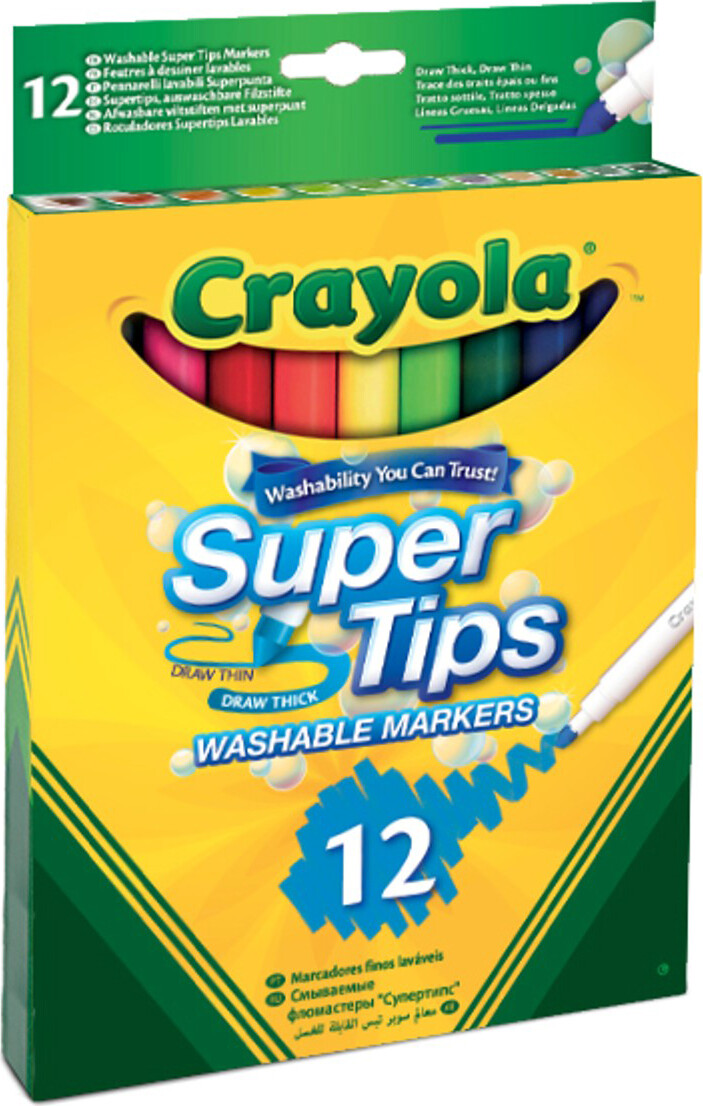 Crayola Super Tips - marker - assorted colours (pack of 12)