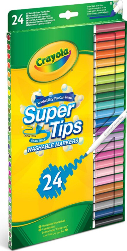 Crayola - Supertips Vaskbare Tuscher 24 Stk
