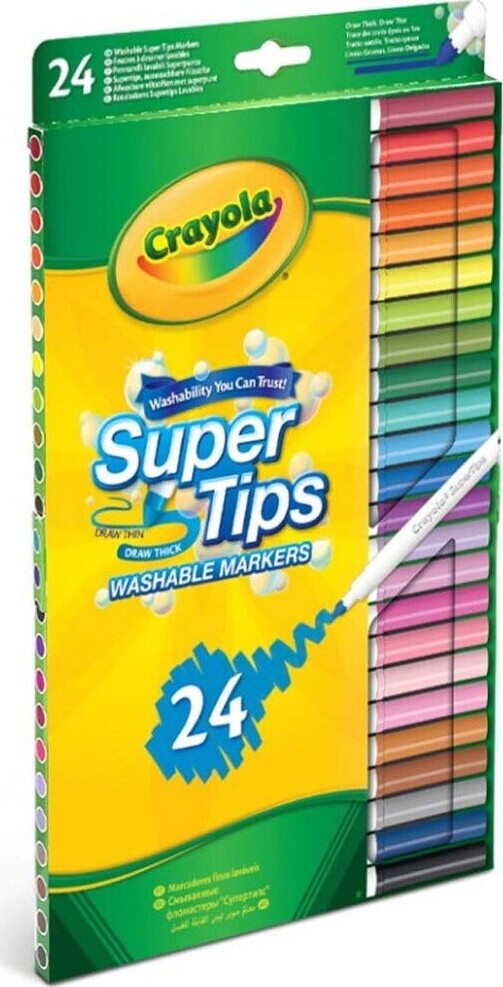 Crayola - Supertips Vaskbare Tuscher 24 Stk