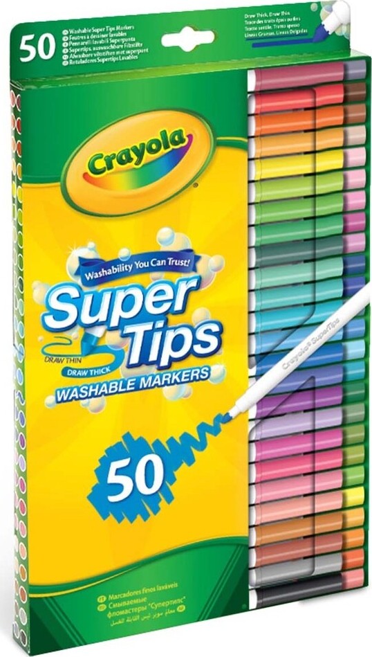 Crayola - Supertips Vaskbare Tuscher 50 Stk