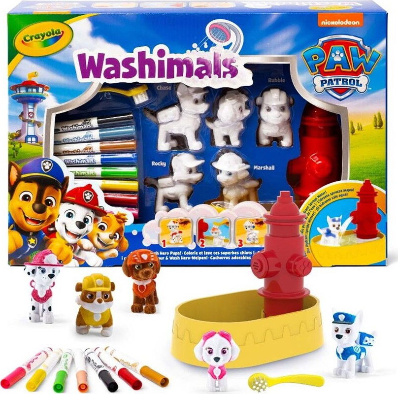 Crayola - Washimals Paw Patrol Med 5 Hvalpe