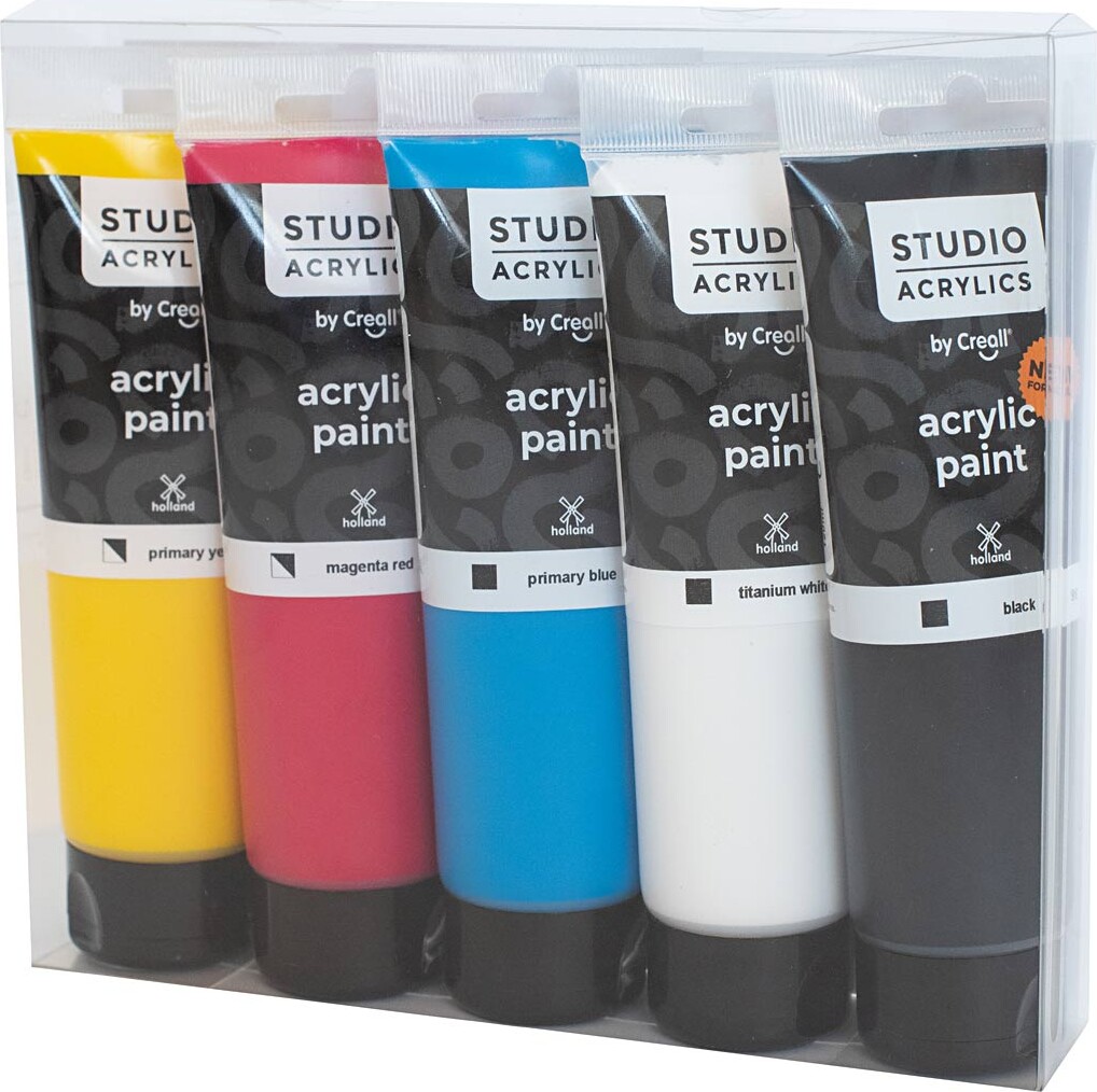 Creall Studio Acrylics - Akrylmaling - Forskellige Farver - 5x120 Ml