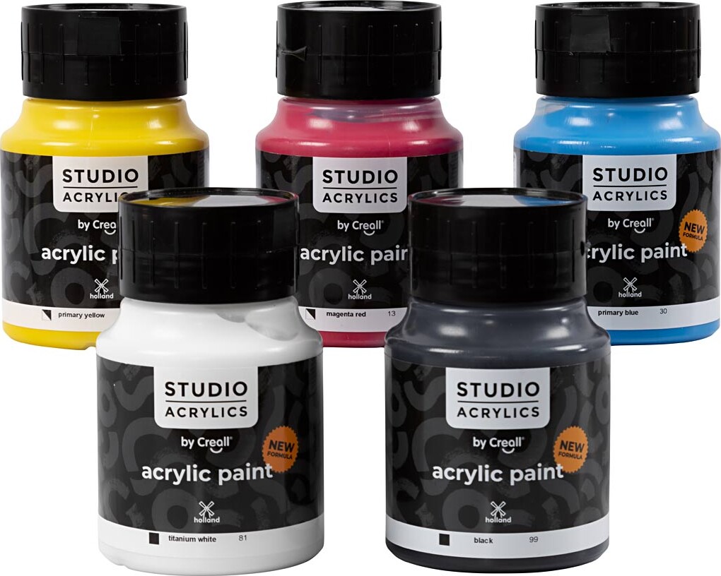Creall Studio Acrylics - Akrylmaling - Forskellige Farver - 5x500 Ml