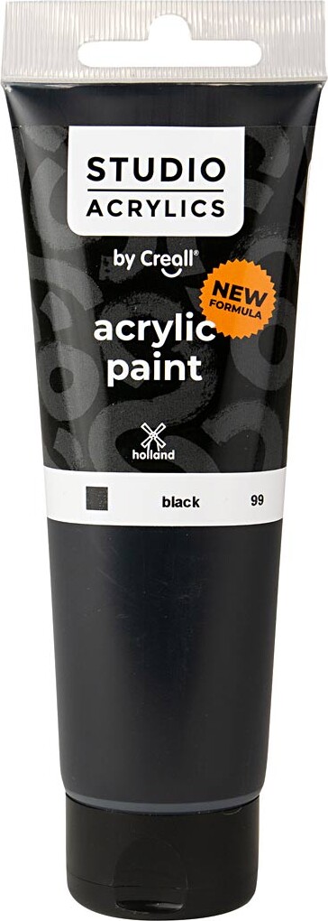 Creall Studio Acrylics - Akrylmaling - Dækkende - Sort - 120 Ml