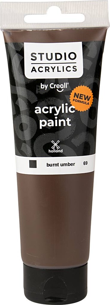 Creall Studio Acrylics - Akrylmaling - Dækkende - Burnt Umber - 120 Ml