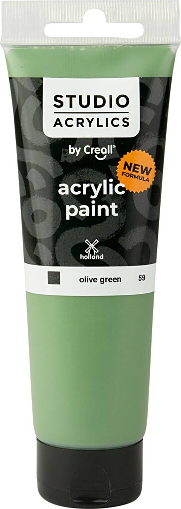 Creall Studio Acrylics - Akrylmaling - Dækkende - Oliven Grøn - 120 Ml