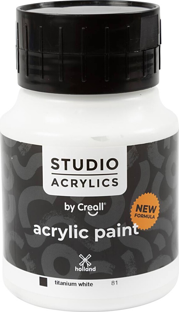 Creall Studio Acrylics - Akrylmaling - Dækkende - Hvid - 500 Ml