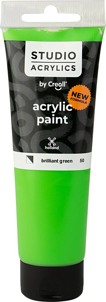 Creall Studio Acrylics - Akrylmaling - Halvdækkende - Brilliant Grøn - 120 Ml