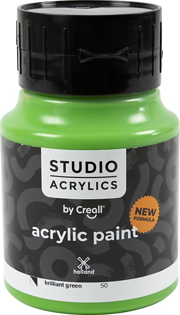 Creall Studio Acrylics - Akrylmaling - Halvdækkende - Brilliant Grøn - 500 Ml