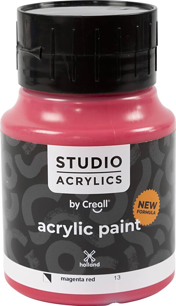 Creall Studio Acrylics - Akrylmaling - Halvdækkende - Magenta Rød - 500 Ml