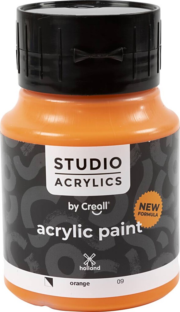 Creall Studio Acrylics - Akrylmaling - Halvdækkende - Orange - 500 Ml