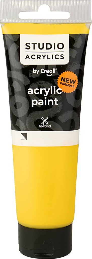 Creall Studio Acrylics - Akrylmaling - Halvdækkende - Primær Gul - 120 Ml