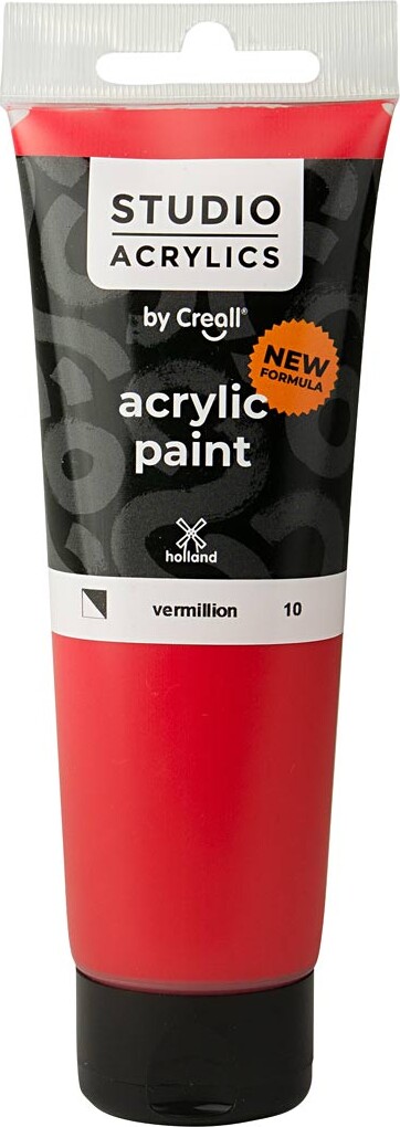 Creall Studio Acrylics - Akrylmaling - Halvdækkende - Vermillion Rød - 120 Ml