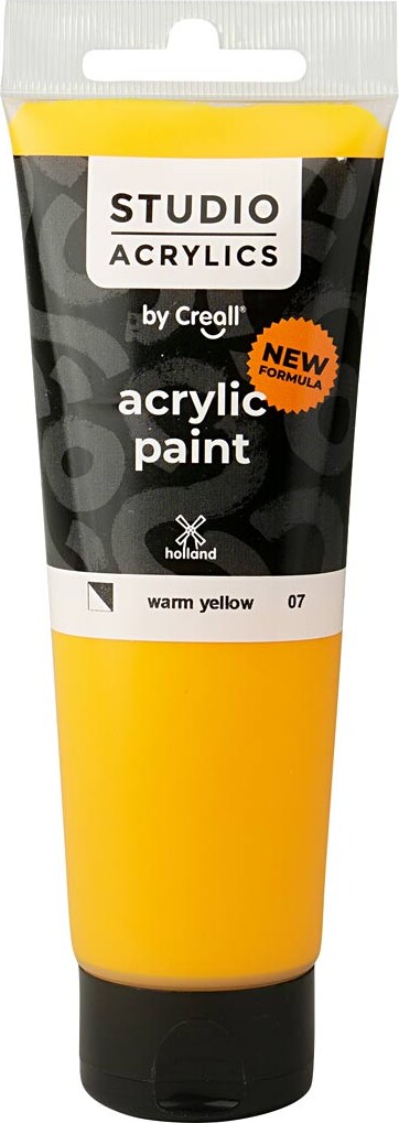 Creall Studio Acrylics - Akrylmaling - Halvdækkende - Varm Gul - 120 Ml
