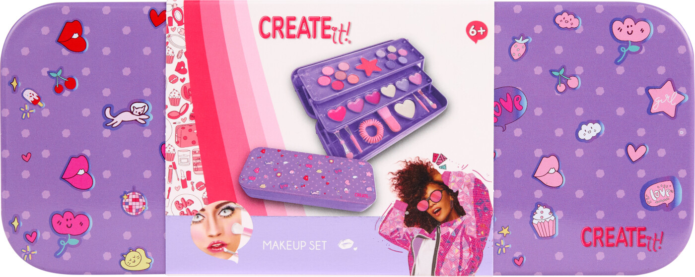 Create It! - 3 Lag Makeup Dåse - Lilla