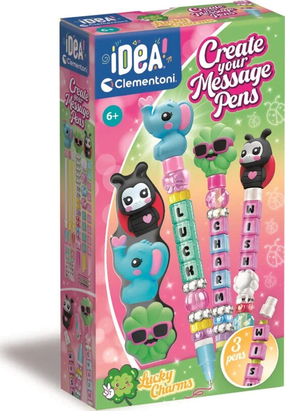 Idea Clementoni - Create Your Message Pens - Lucky Charms - 3-pak